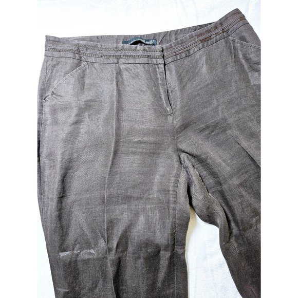 Willi Smith Women's Blazer & Pant Linen Suit - Brown - 8/10 - Picture 12 of 16